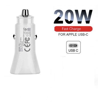 Imagine incarcator auto fast 20w usb C Pentru iphone 13,13pro,13promax,12,12pro,12promax,11pro