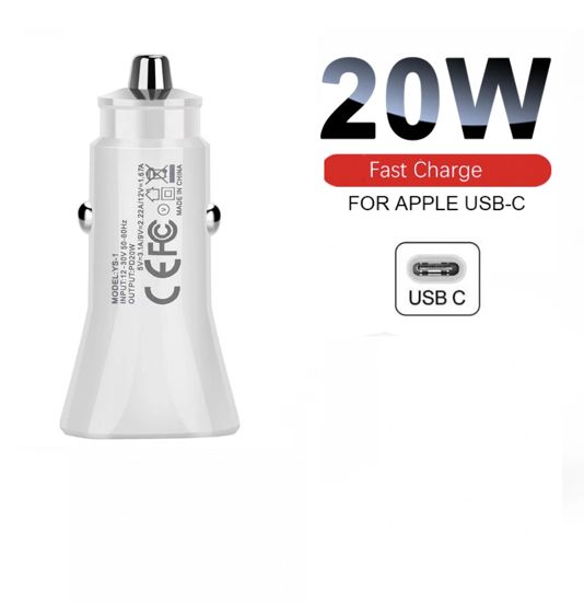 Imagine incarcator auto fast 20w usb C Pentru iphone 13,13pro,13promax,12,12pro,12promax,11pro