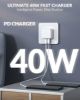 Imagine Set incarcator 40W Dual USB-C, PD 3.0 pentru iPhone 14, 13, 12 ProMax, iPad, 1 cablu date c-c, 1 cablu date lighting usb-C, 2m
