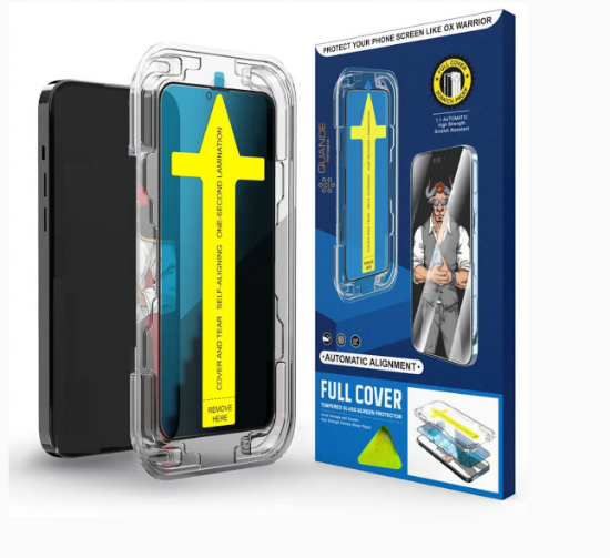 Imagine Folii sticla compatibil cu iPhone 12 Pro, QUANDE, instalare usoara si rapida cu dispozitiv de potrivire automata cu Easy Install Kit